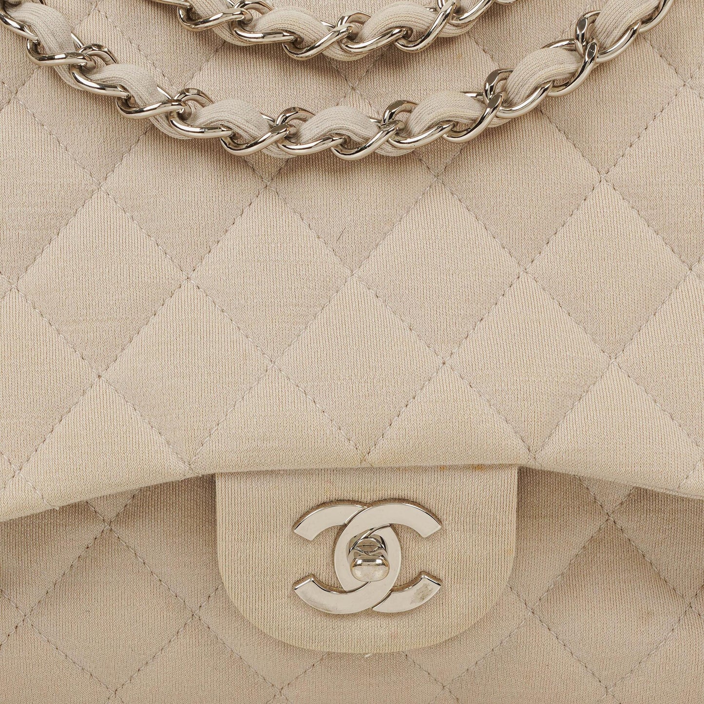 Chanel Jumbo Classic Single Flap Bag Jersey Silver-Tone Hardware