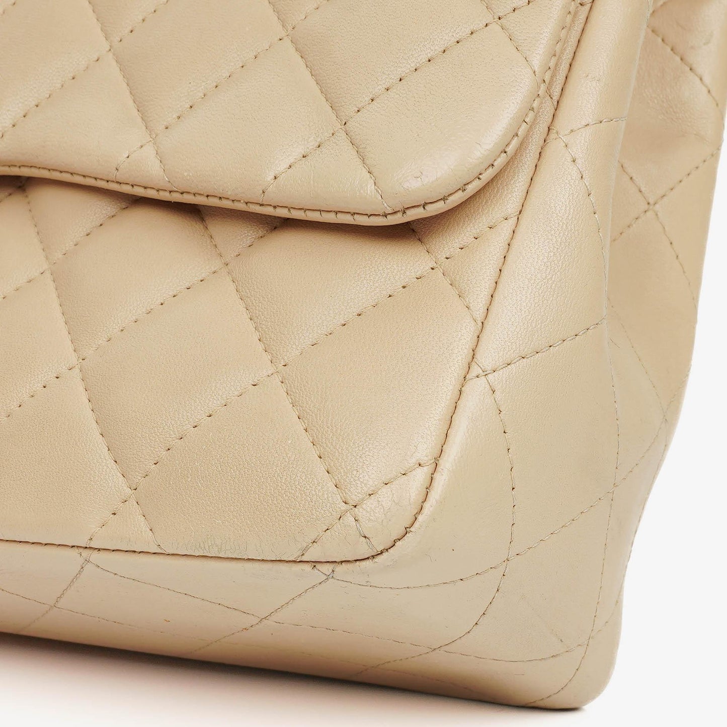 Chanel Jumbo Classic Single Flap Bag Quilted Lambskin Silver -Toned Hardware