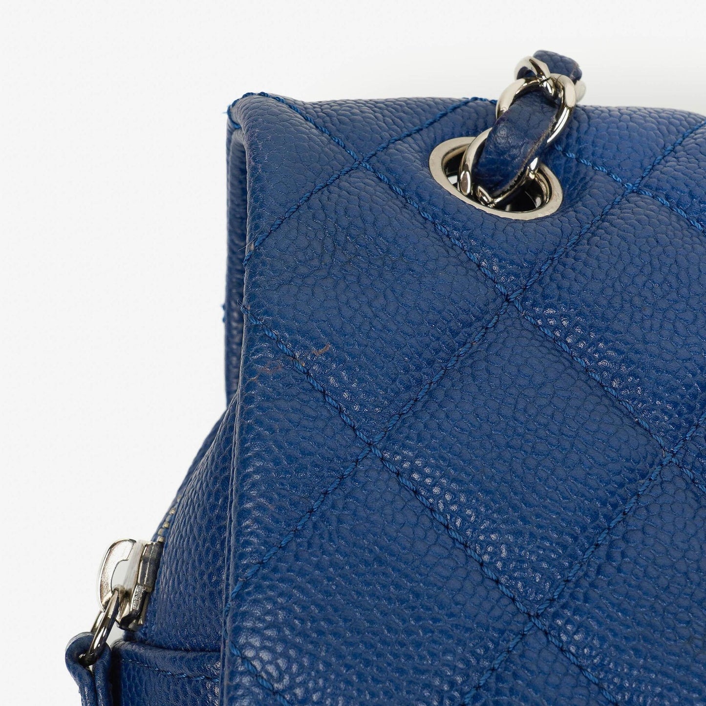 Chanel Jumbo Quilted Caviar Single Flap Bag With Silver -Toned Hardware