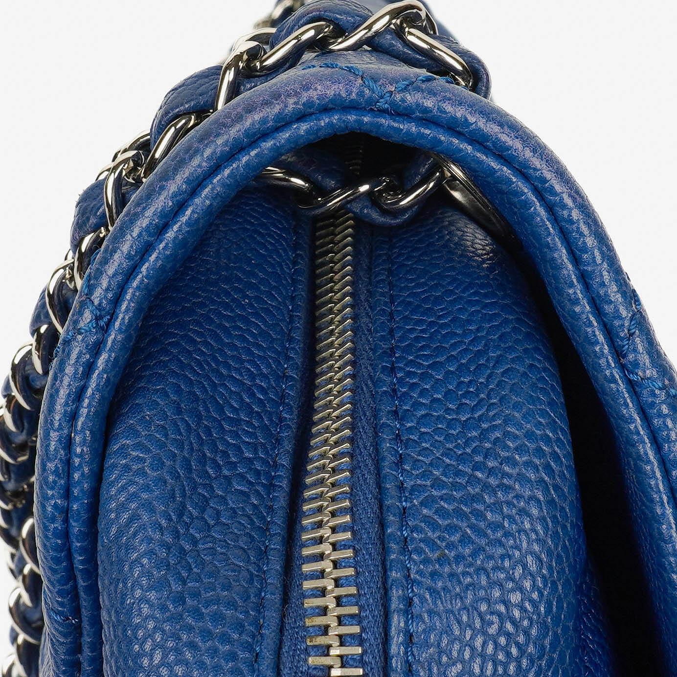 Chanel Jumbo Quilted Caviar Single Flap Bag With Silver -Toned Hardware