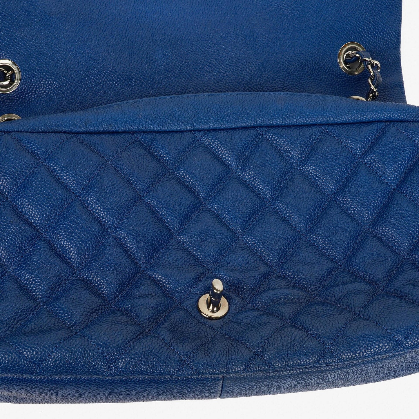 Chanel Jumbo Quilted Caviar Single Flap Bag With Silver -Toned Hardware