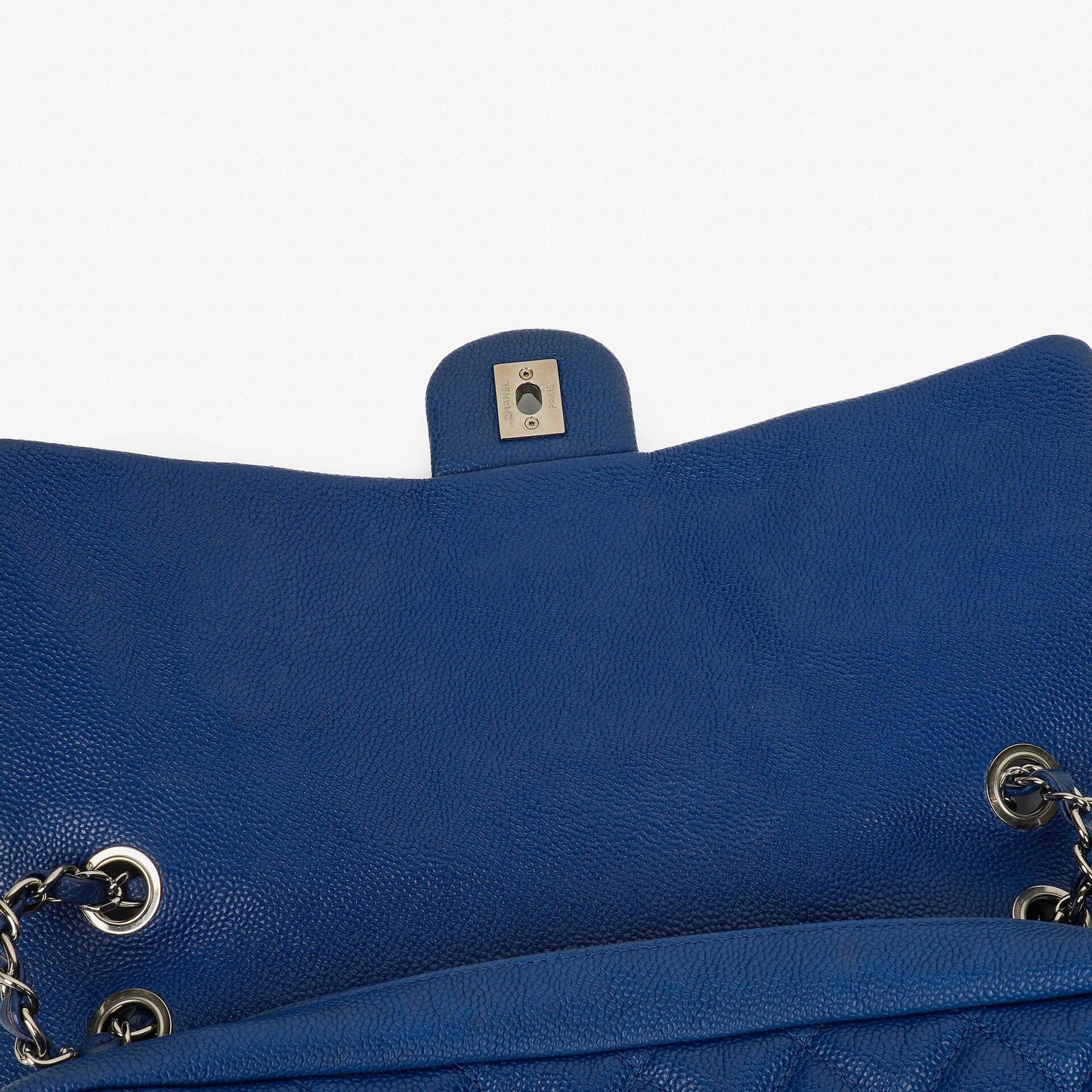 Chanel Jumbo Quilted Caviar Single Flap Bag With Silver -Toned Hardware