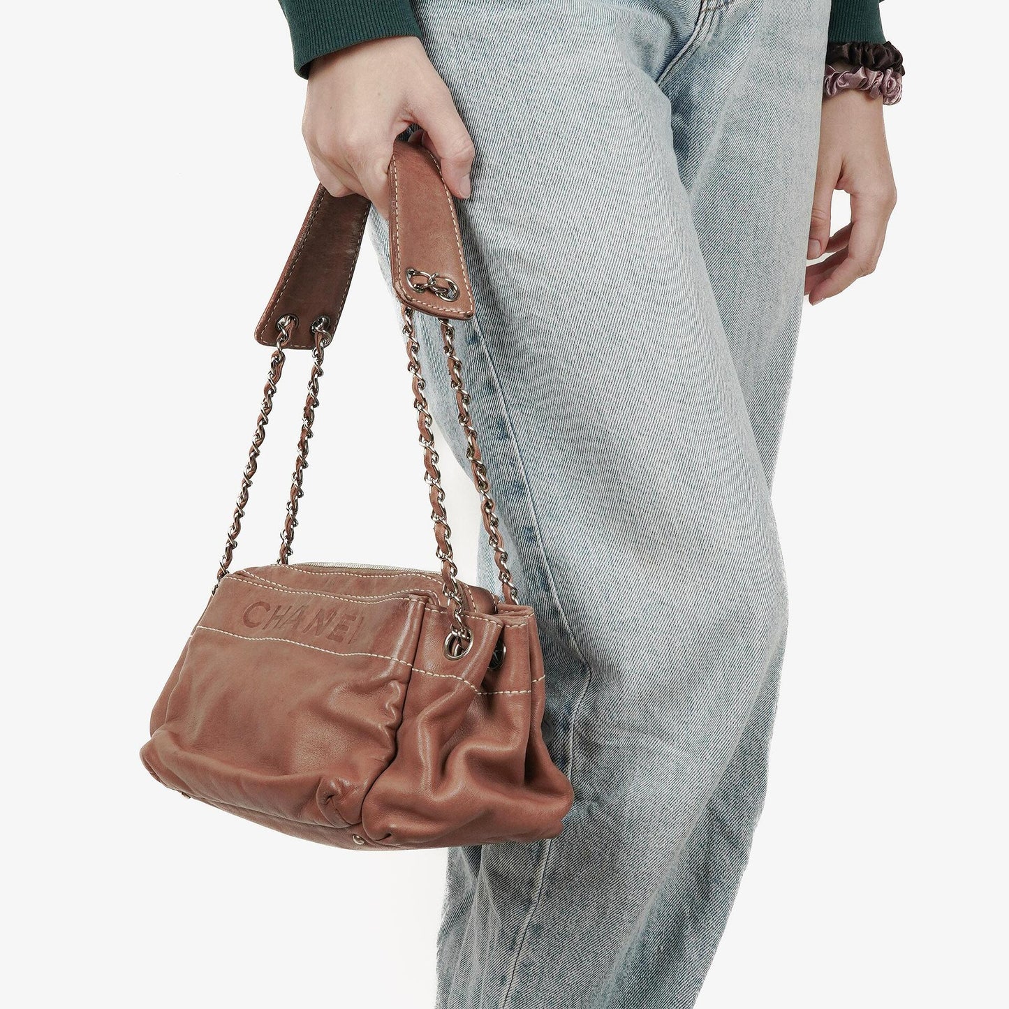 Chanel Lambskin Lax Accordion Hobo Bag