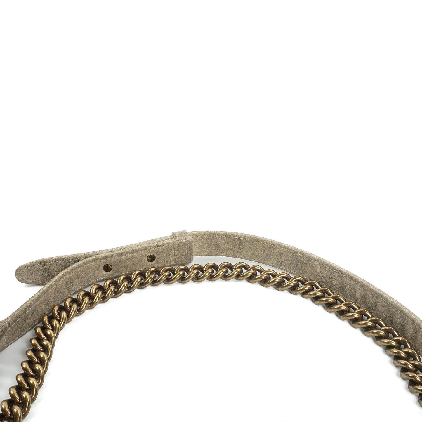 Chanel Large Boy 2013 Metiers D’Art Neutral Quilted Distressed Suede Flap Bag With Aged Gold Hardware