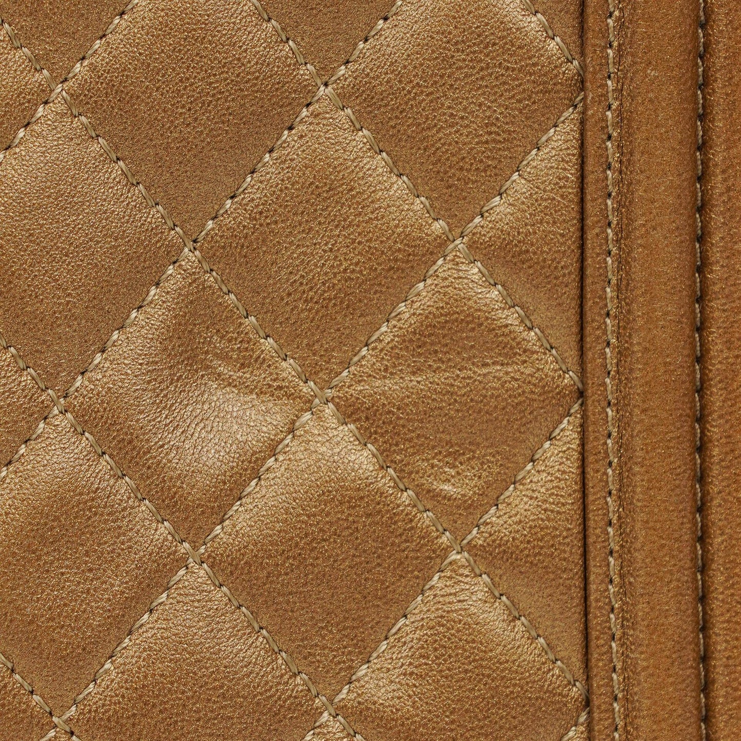 Chanel Large Boy Gold Metalic Quilted Flap Bag With Aged Gold Hardware