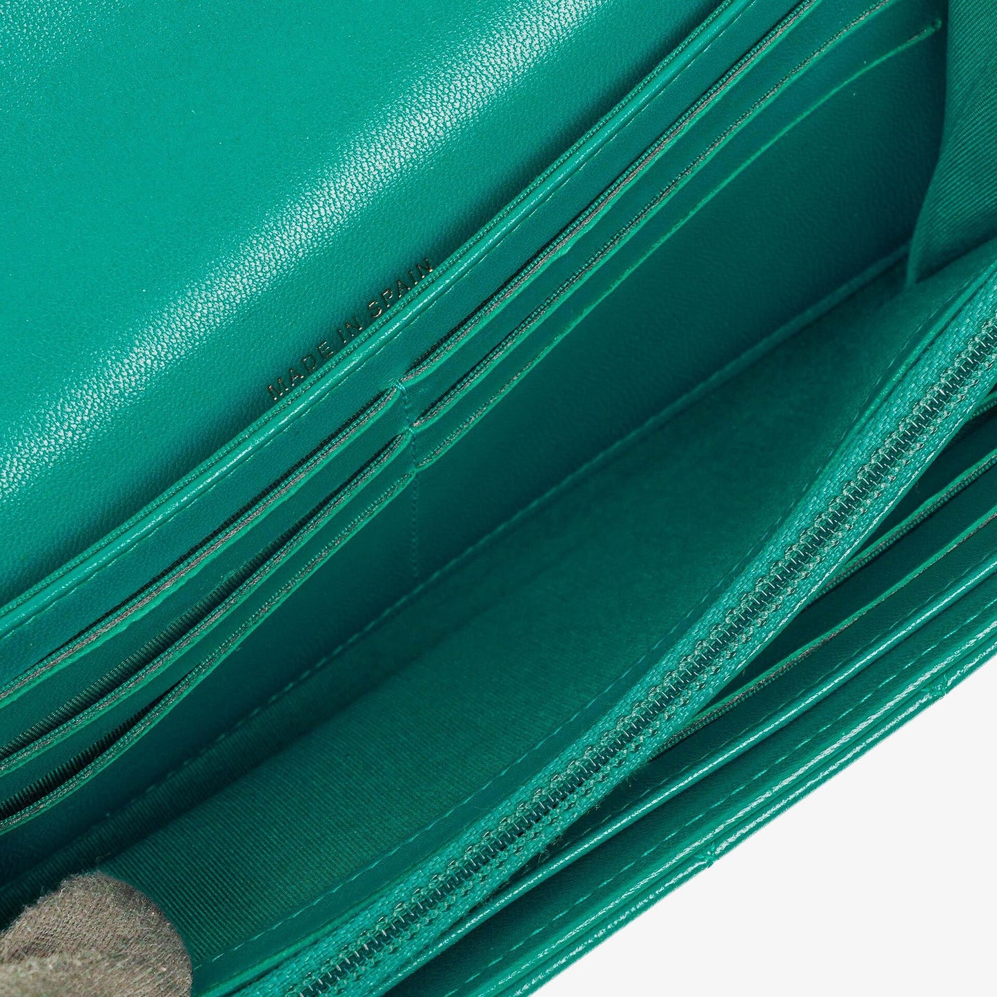 Chanel Large Boy Gusset Metallic Turquoise Lambskin Quilted Flap Wallet