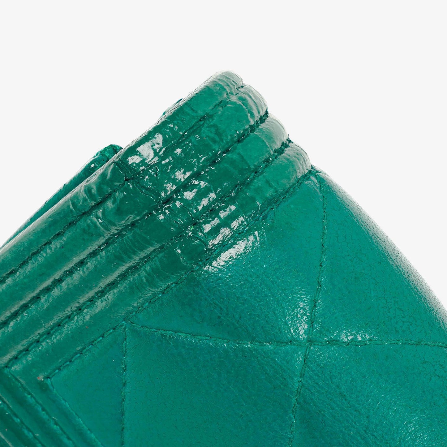 Chanel Large Boy Gusset Metallic Turquoise Lambskin Quilted Flap Wallet