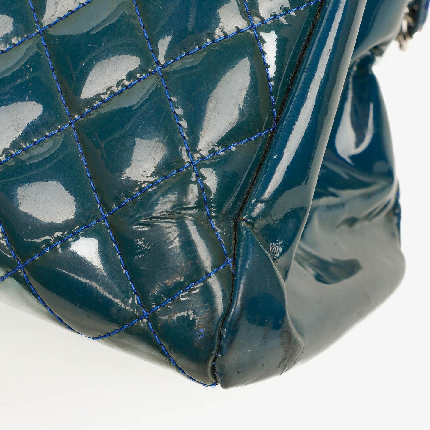 Chanel Large Just Mademoiselle Patent Quilted Bowling Bag