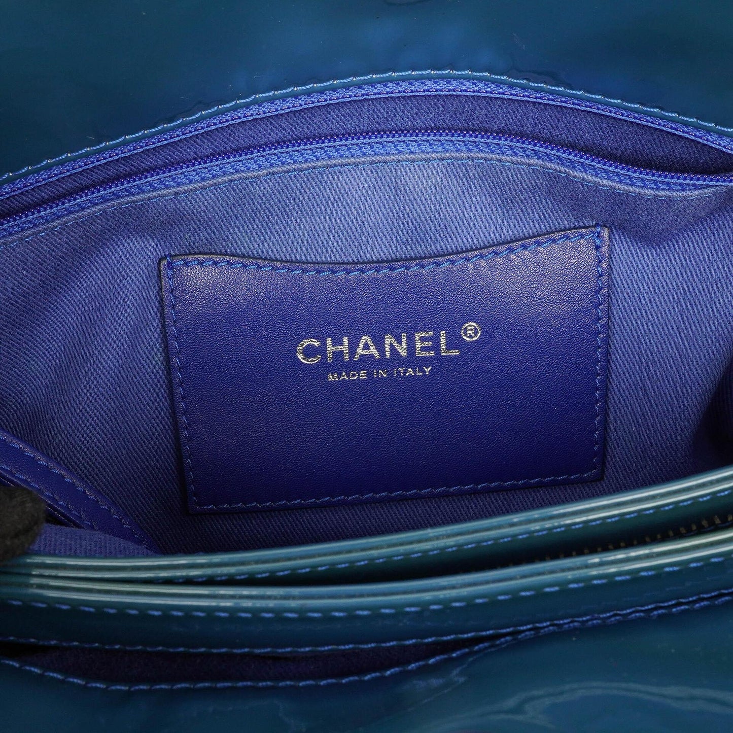 Chanel Large Just Mademoiselle Patent Quilted Bowling Bag