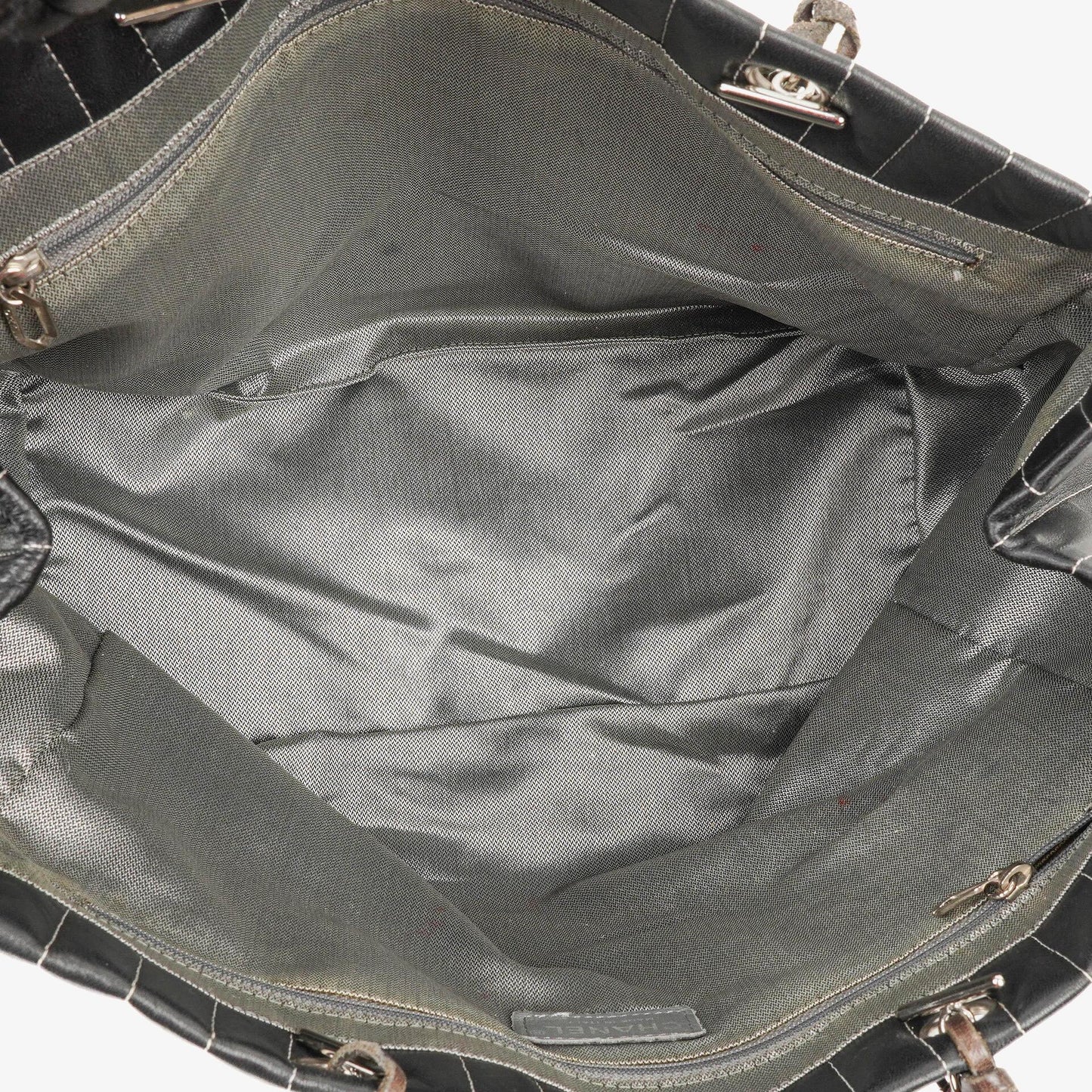 Chanel Large Mademoiselle Black Lambskin Vertical Quilted Tote Bag