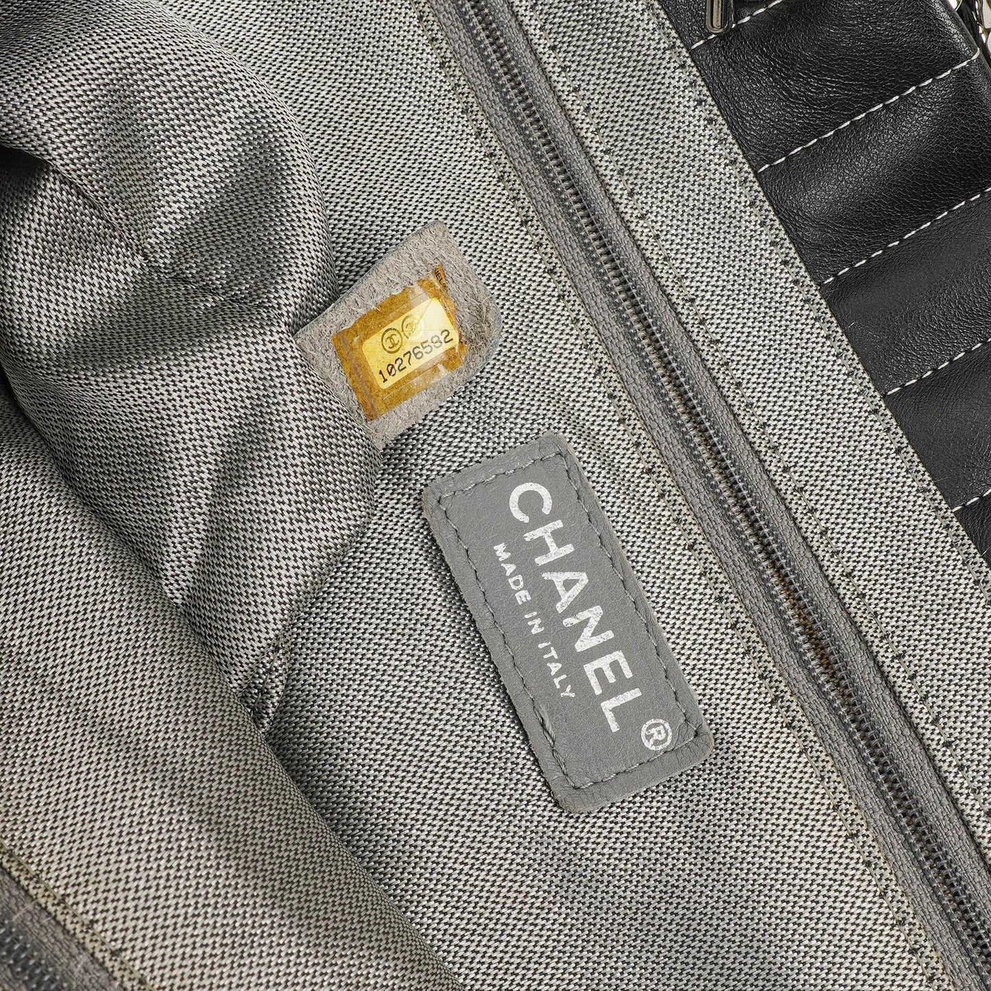 Chanel Large Mademoiselle Black Lambskin Vertical Quilted Tote Bag