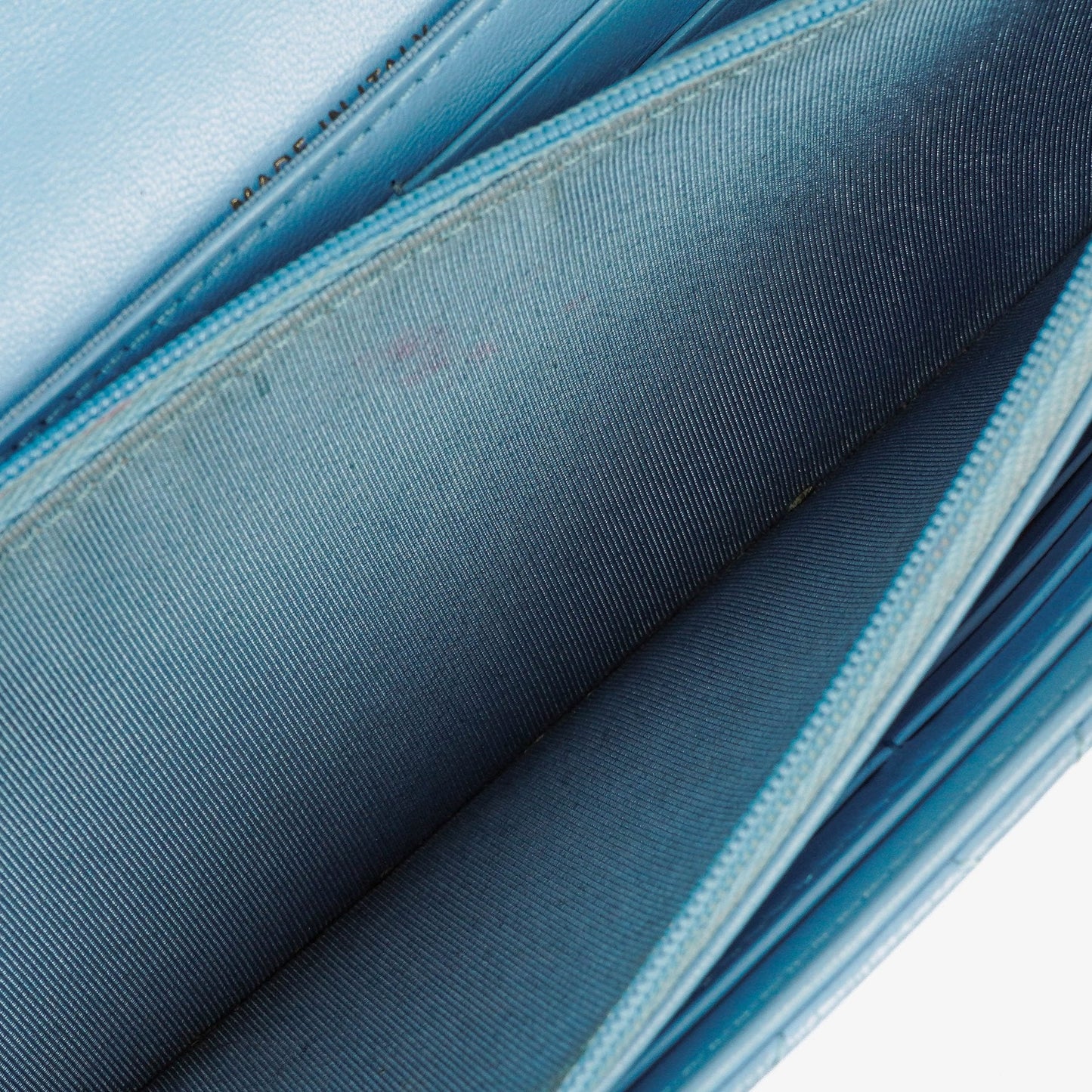 Chanel Large Quillted Lambskin Light Blue Flap Wallet