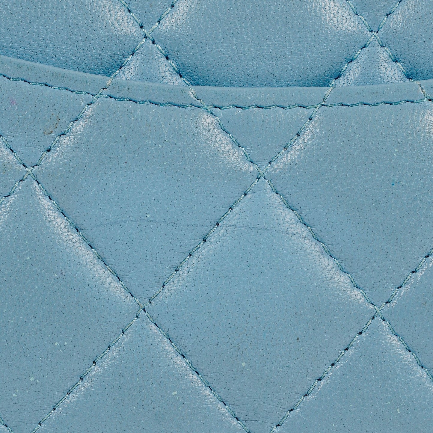 Chanel Large Quillted Lambskin Light Blue Flap Wallet
