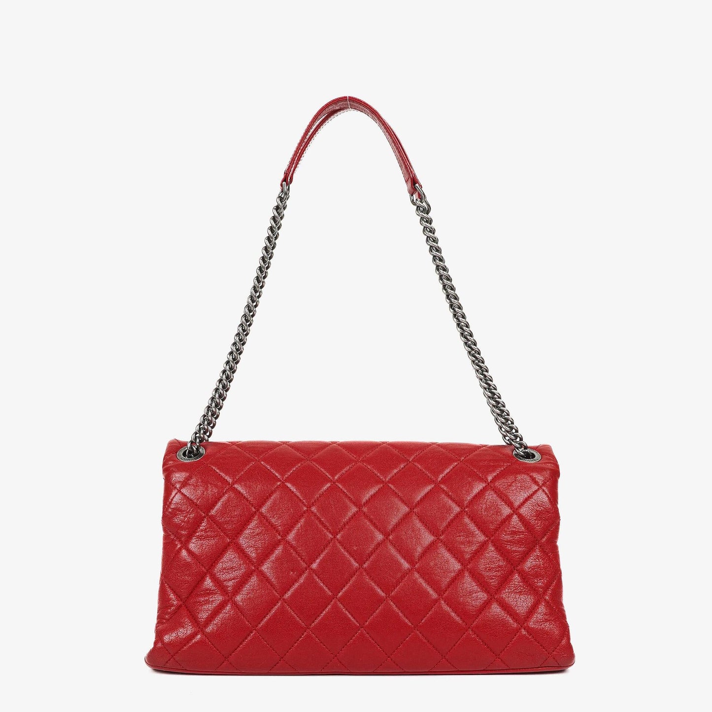 Chanel Large Simply CC Rue Cambon Red Shiny Calfskin Flap Bag