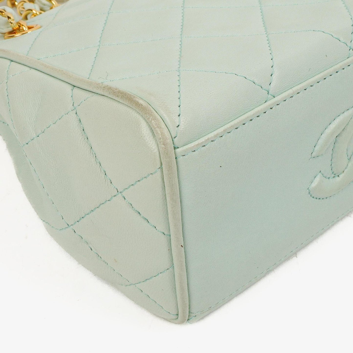 Chanel Light Blue Matelasse Chain Mini Bag
