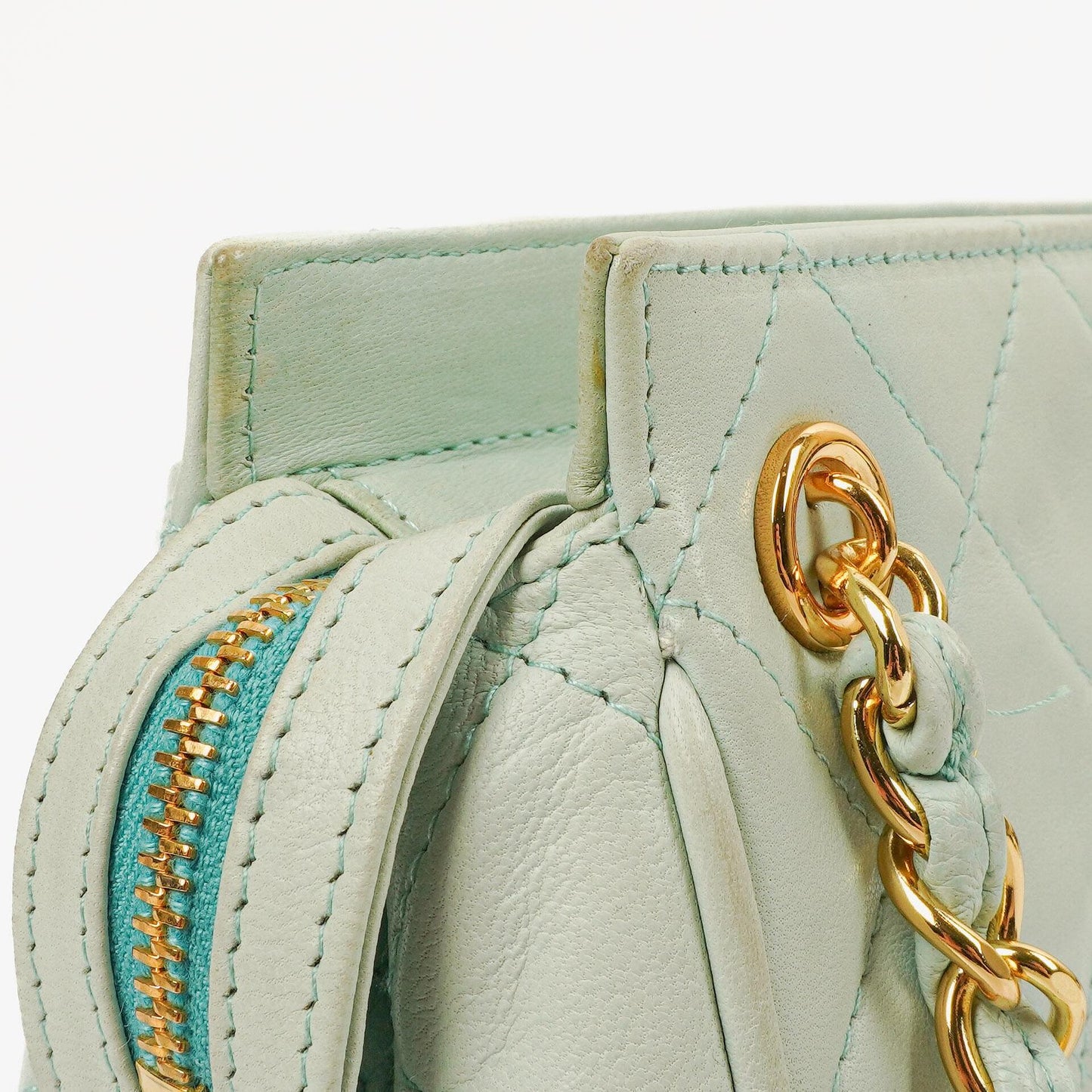 Chanel Light Blue Matelasse Chain Mini Bag