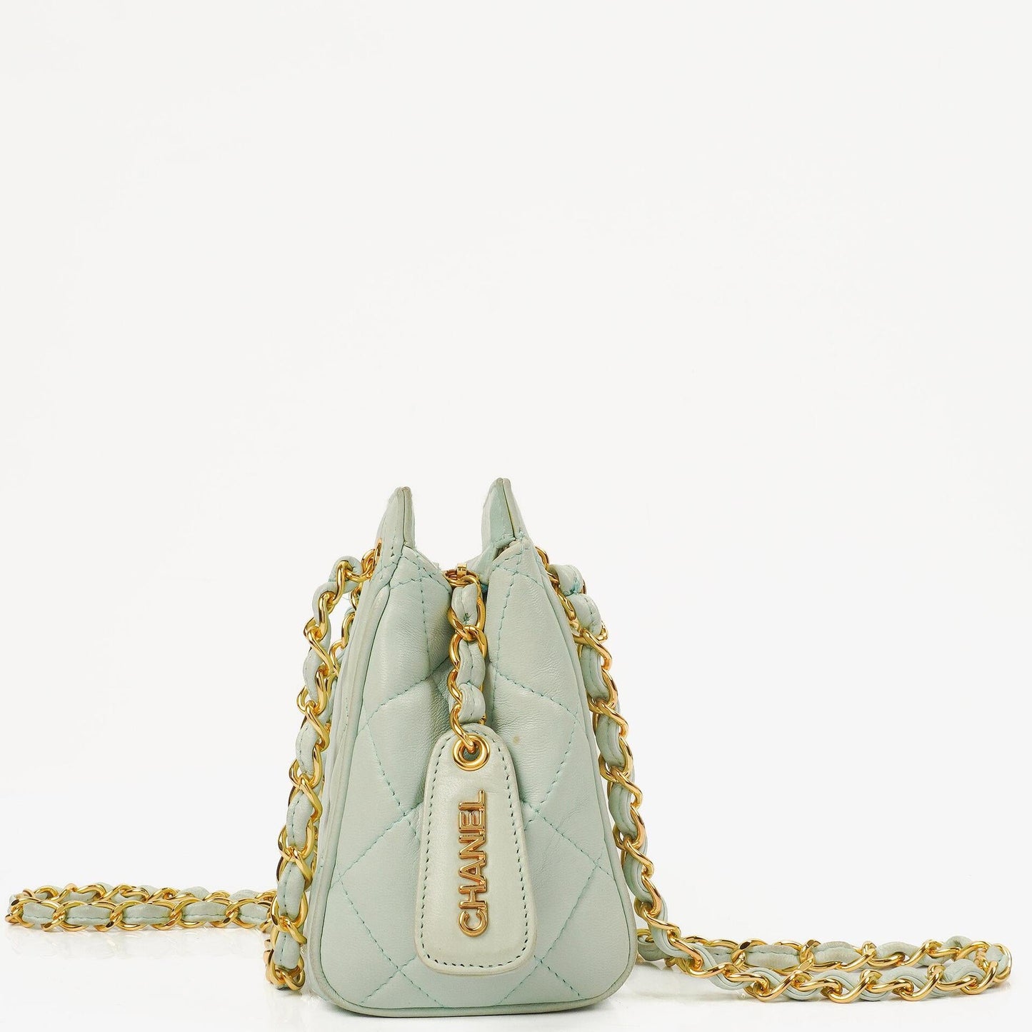 Chanel Light Blue Matelasse Chain Mini Bag