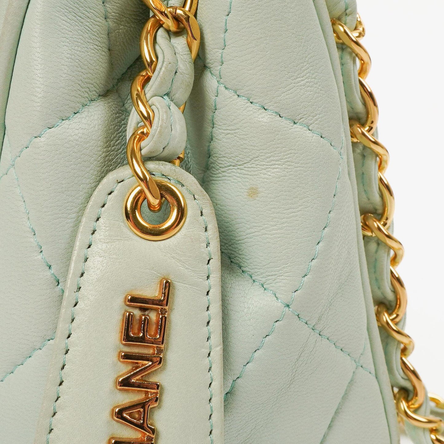 Chanel Light Blue Matelasse Chain Mini Bag