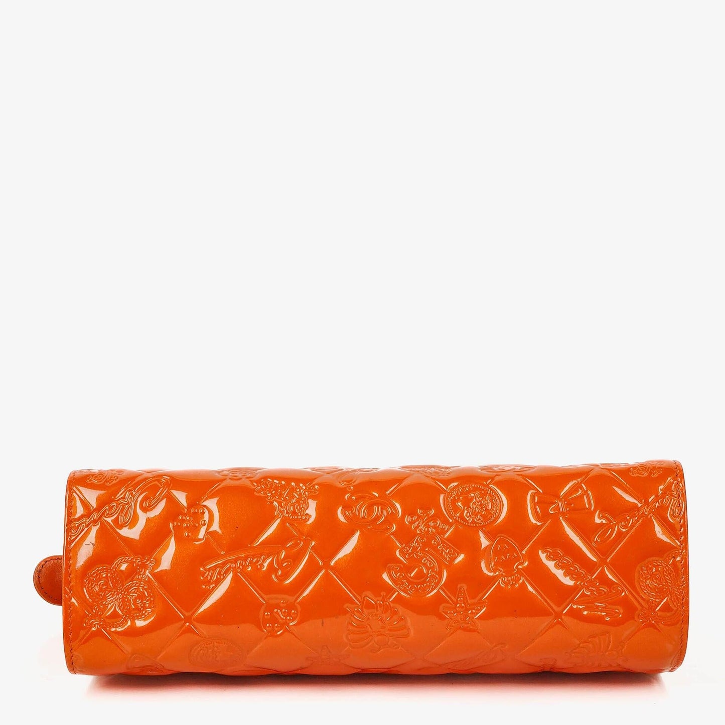 Chanel Lucky Charm Orange Patent Leather Pochatte