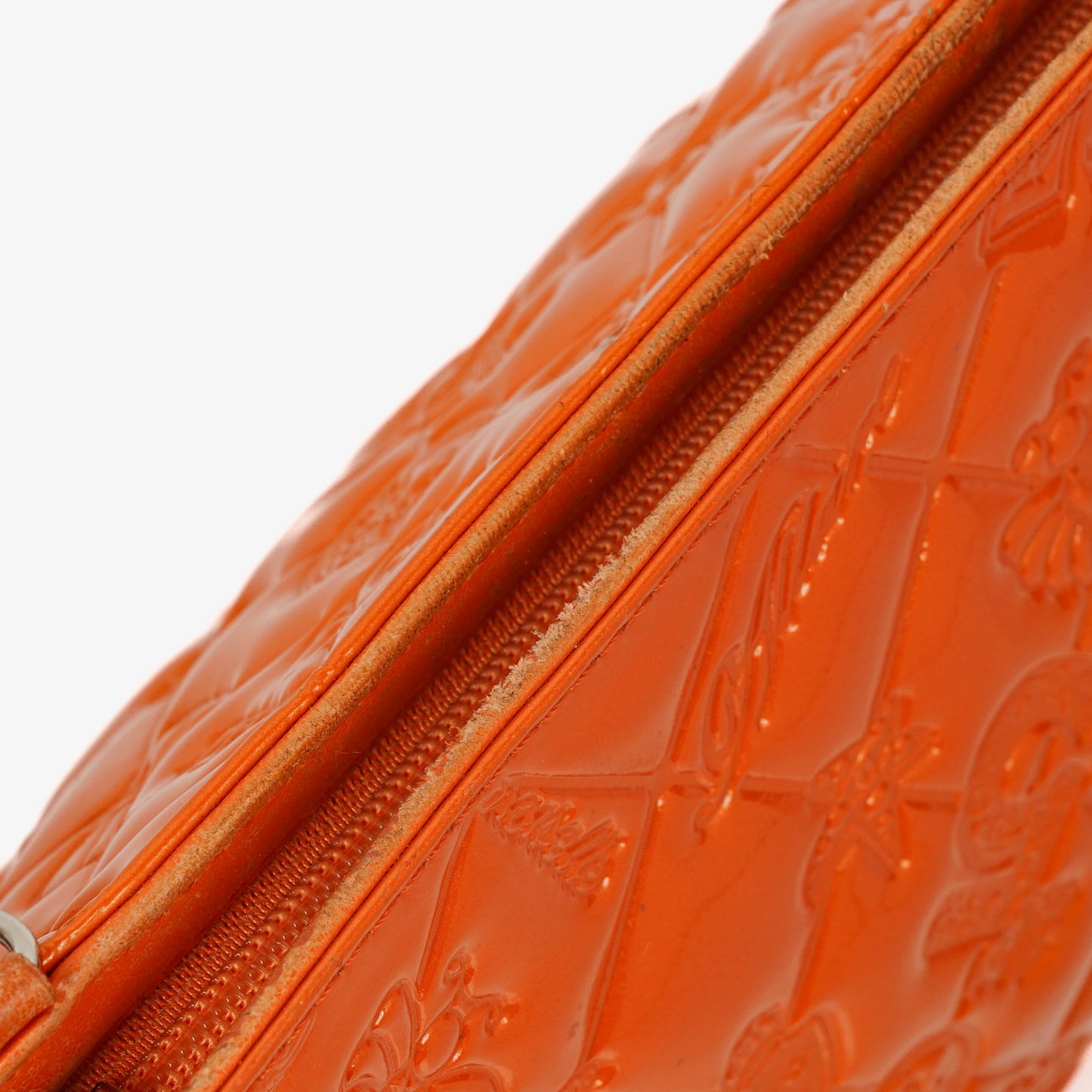 Chanel Lucky Charm Orange Patent Leather Pochatte