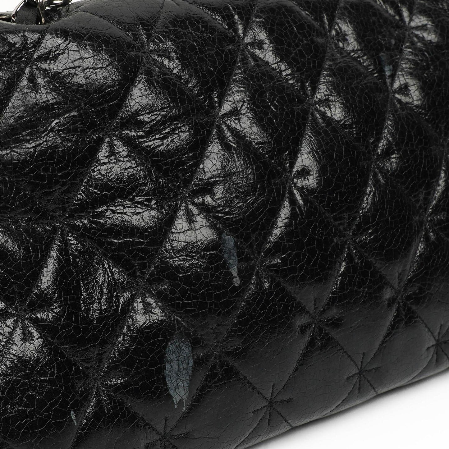 Chanel Mademoiselle Flap Bag In Glazed Crackled Calfskin And Silver-Tone Hardware