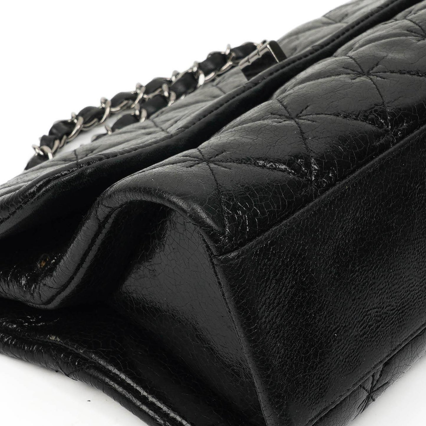 Chanel Mademoiselle Flap Bag In Glazed Crackled Calfskin And Silver-Tone Hardware