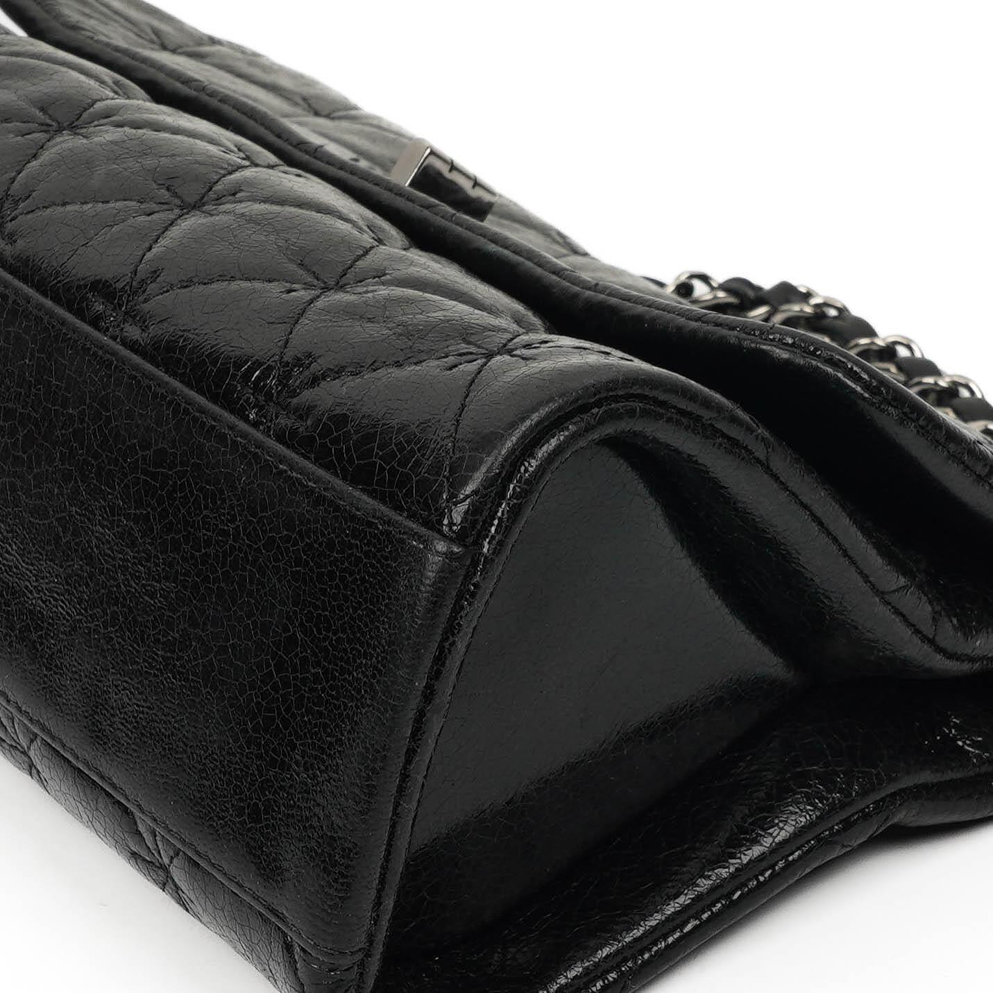 Chanel Mademoiselle Flap Bag In Glazed Crackled Calfskin And Silver-Tone Hardware