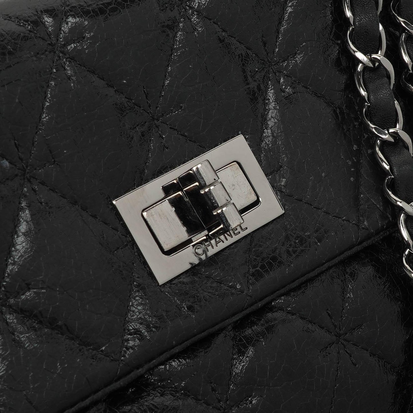 Chanel Mademoiselle Flap Bag In Glazed Crackled Calfskin And Silver-Tone Hardware