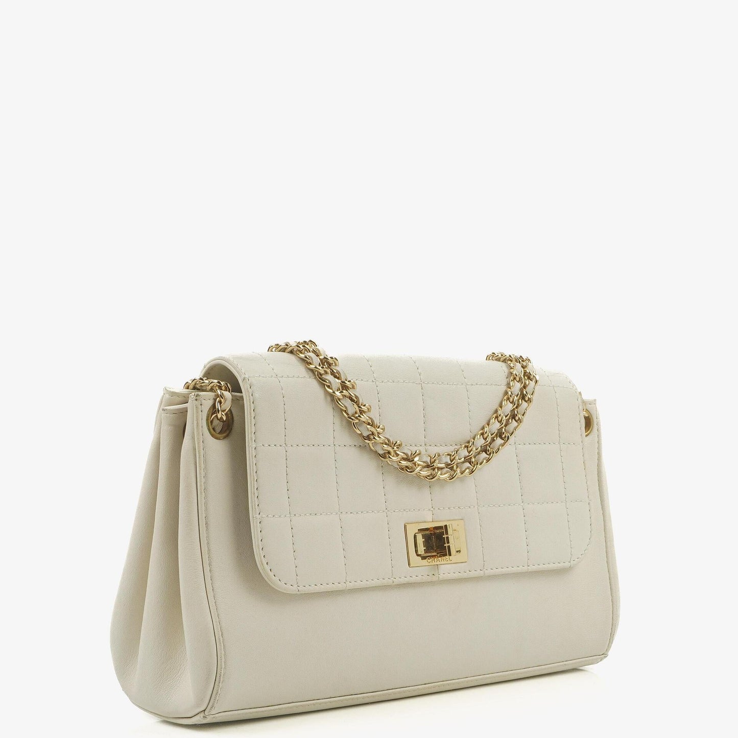 Chanel Mademoiselle Lock Accordion Chocolate Bar Flap Bag