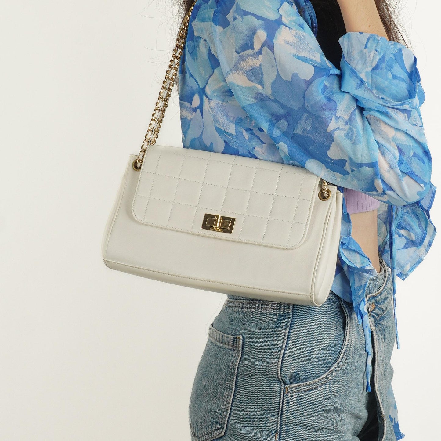Chanel Mademoiselle Lock Accordion Chocolate Bar Flap Bag