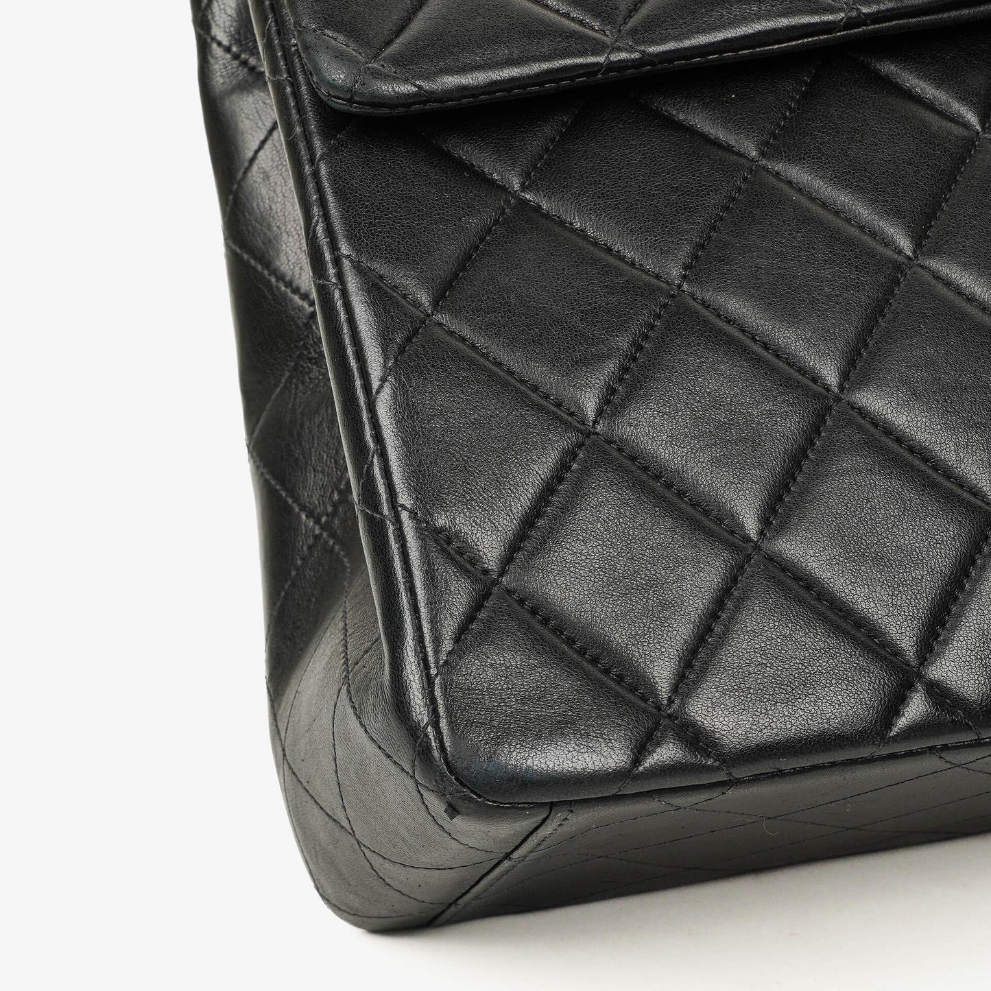 Chanel Maxi Jumbo CC Classic Single Flap Bag Black Quilted Lambskin 24K Gold-Plated Hardware