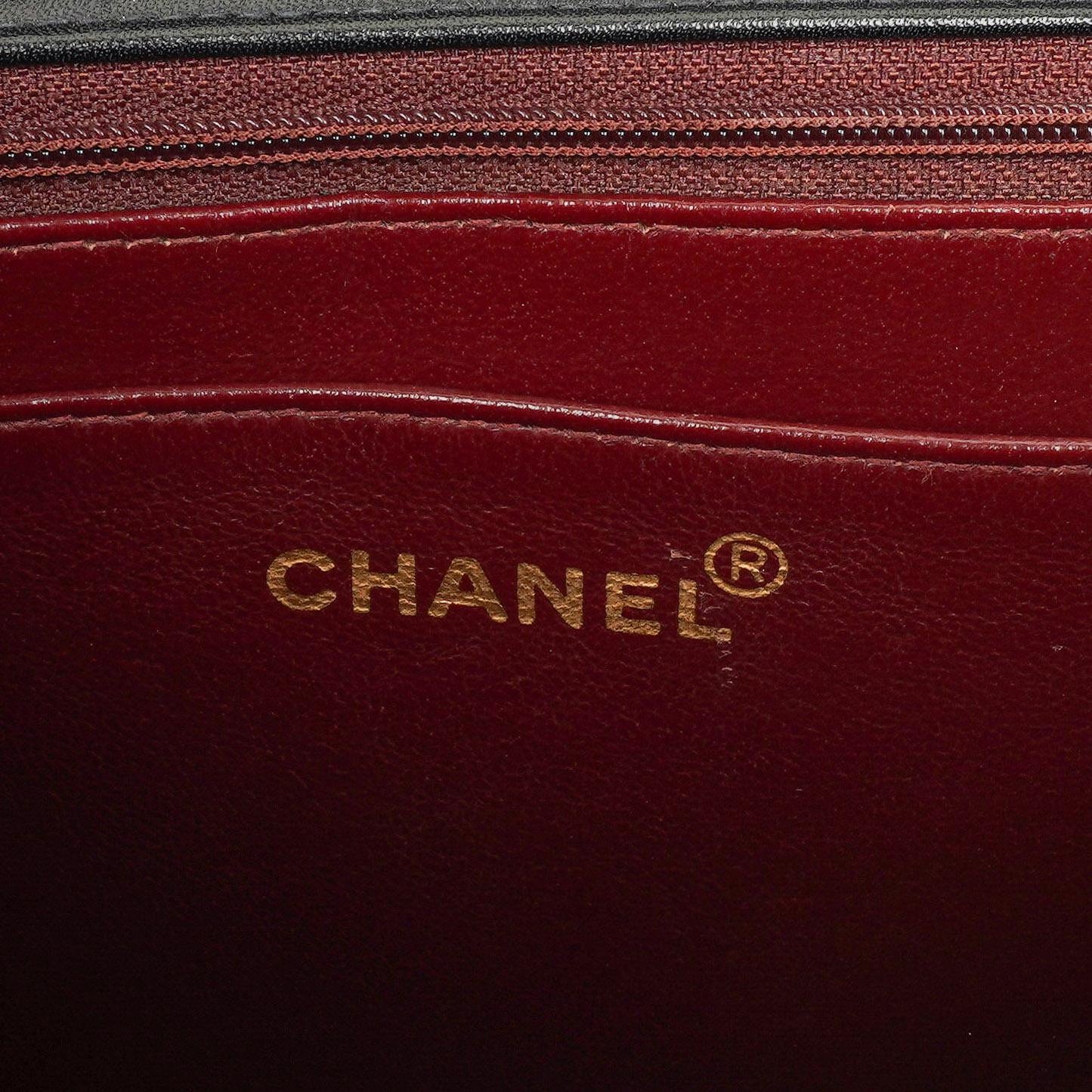 Chanel Maxi Jumbo Classic Single Flap Bag Black Quilted Lambskin 24K Gold-Plated Hardware