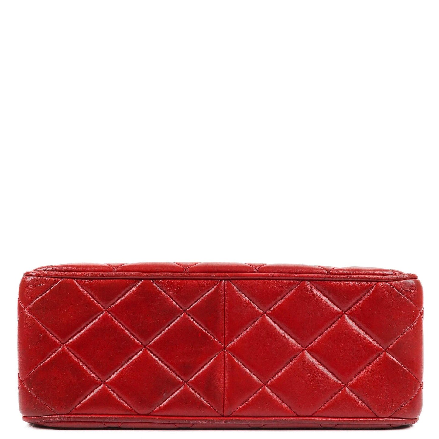 Chanel Maxi Logo Flap Bag in Red Quilted Lambskin and 24k Gold Plated Hardware