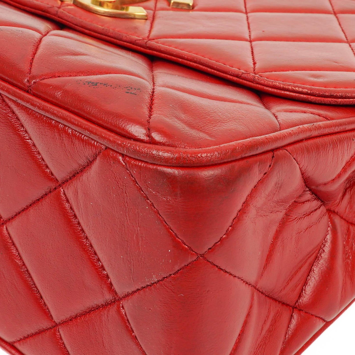 Chanel Maxi Logo Flap Bag in Red Quilted Lambskin and 24k Gold Plated Hardware