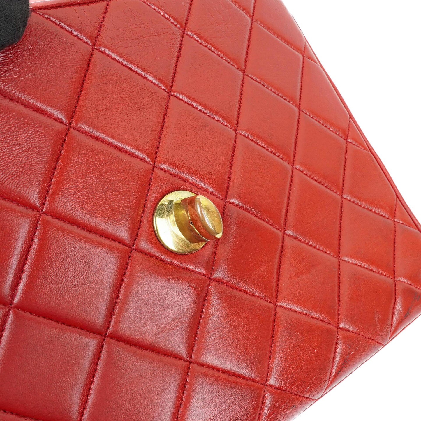 Chanel Maxi Logo Flap Bag in Red Quilted Lambskin and 24k Gold Plated Hardware