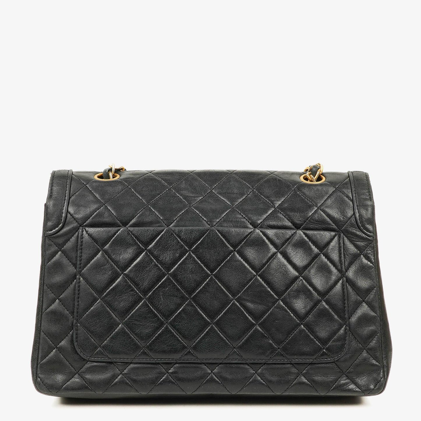 Chanel Medium Black Lambskin Quilted Single Flap Bag 24K Gold-Plated Hardware