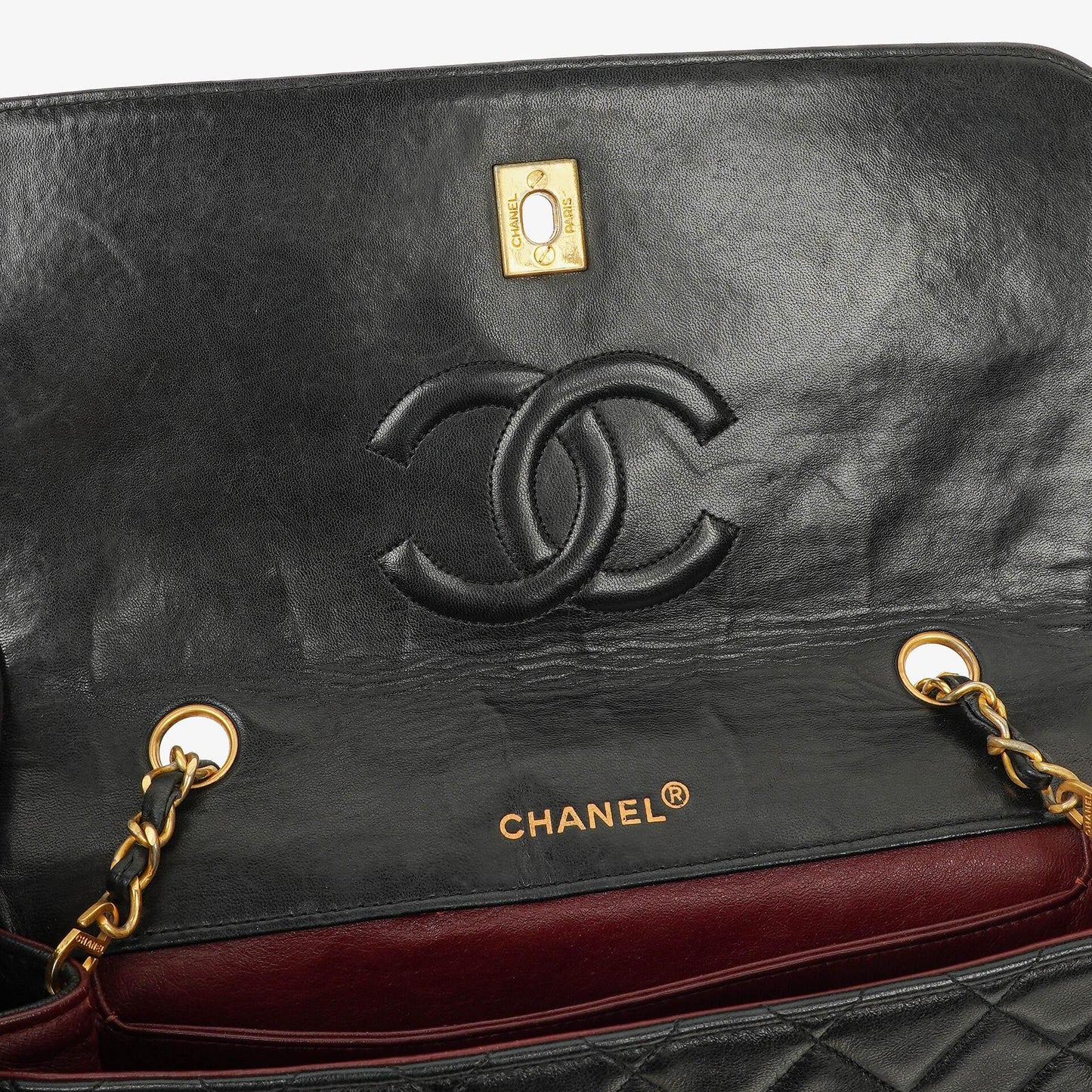Chanel Medium Black Lambskin Quilted Single Flap Bag 24K Gold-Plated Hardware
