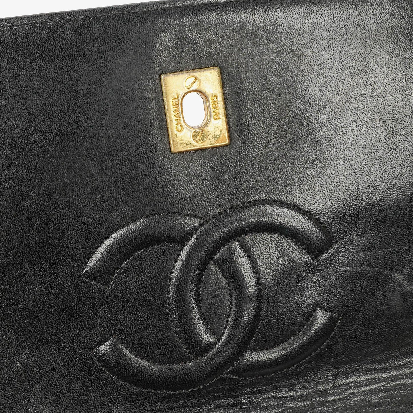 Chanel Medium Black Lambskin Quilted Single Flap Bag 24K Gold-Plated Hardware