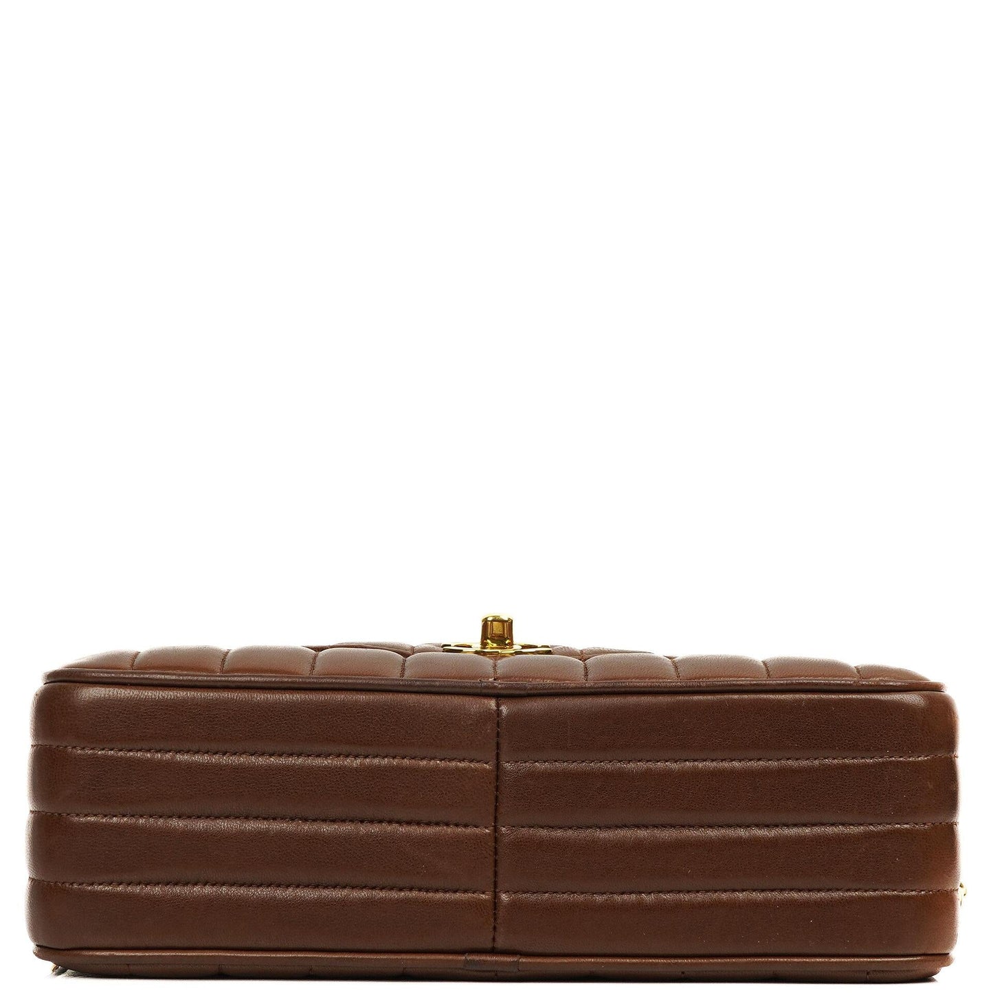 Chanel Medium Camera Tassel Brown Vertical Quilted Lambskin CC Flap Shoulder Bag 24K Gold-Plated Hardware, 1994-1996