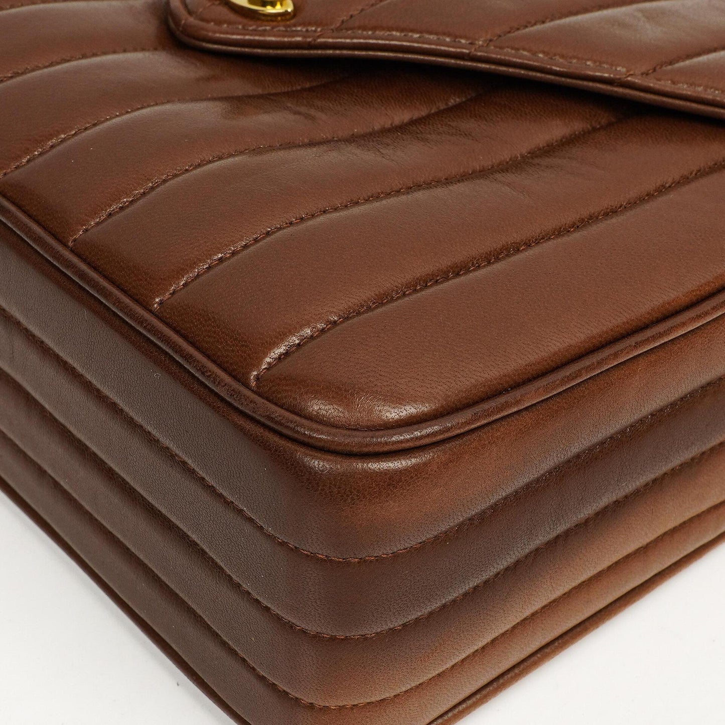 Chanel Medium Camera Tassel Brown Vertical Quilted Lambskin CC Flap Shoulder Bag 24K Gold-Plated Hardware, 1994-1996