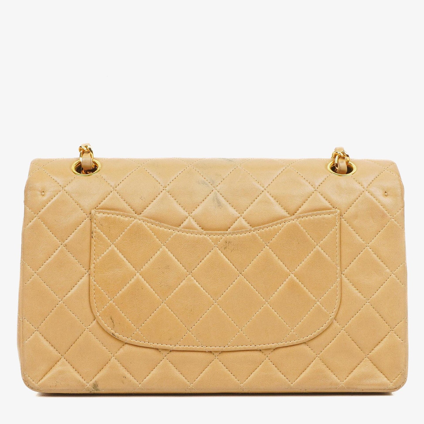 Chanel Medium Classic Beige Quilted Leather Double Flap Bag With 24K Gold-Tone Hardware