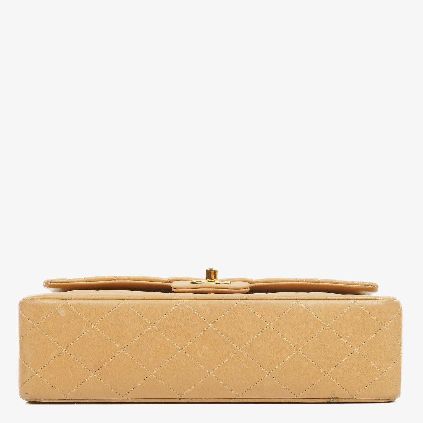Chanel Medium Classic Beige Quilted Leather Double Flap Bag With 24K Gold-Tone Hardware