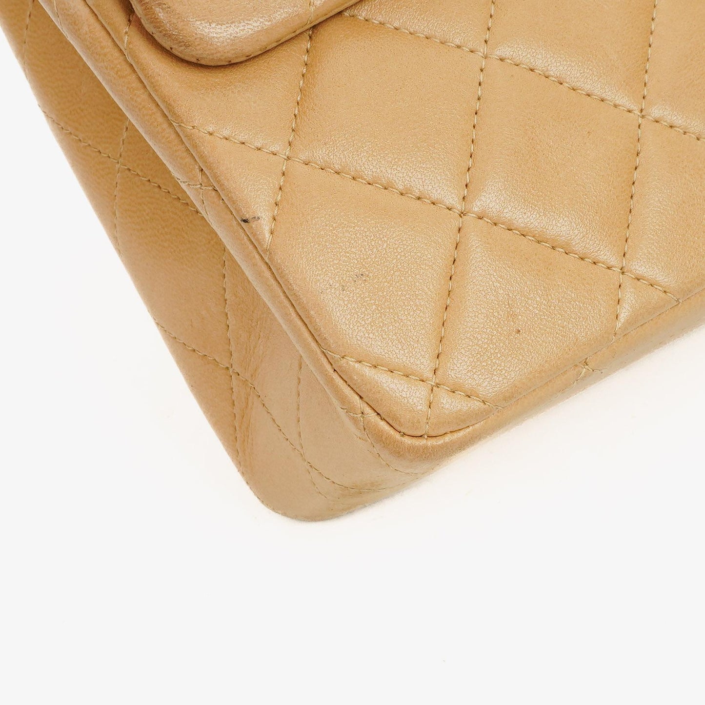 Chanel Medium Classic Beige Quilted Leather Double Flap Bag With 24K Gold-Tone Hardware