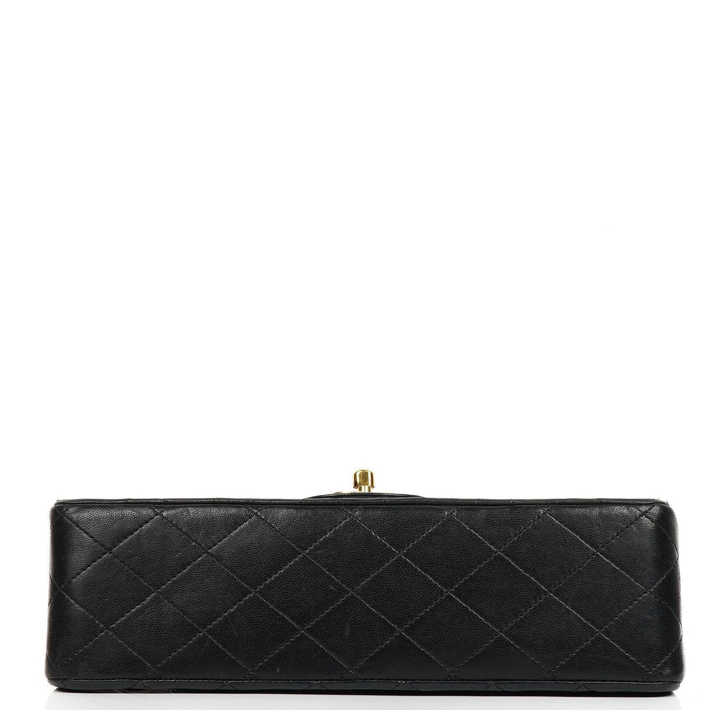 Chanel Medium Classic Black Quilted Lambskin Double Flap Bag With 24K Gold-Plated Hardware