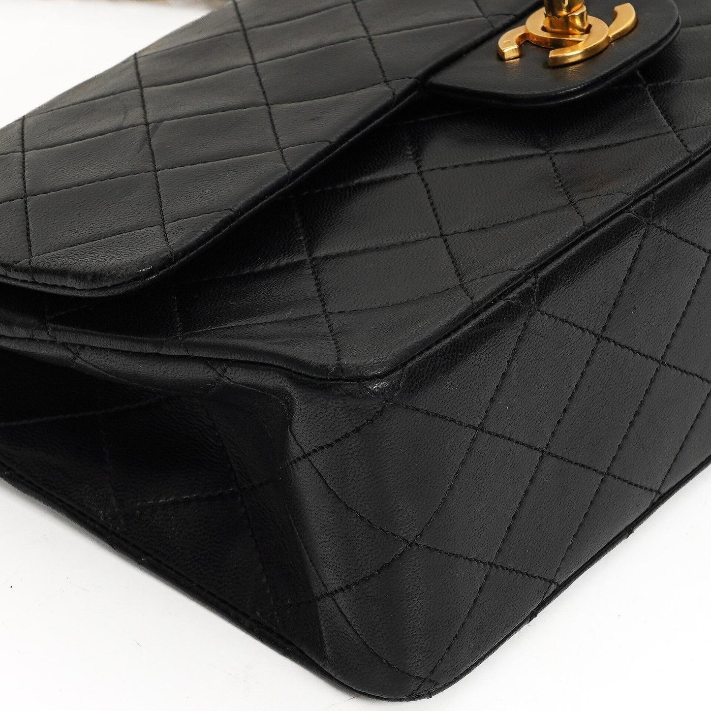 Chanel Medium Classic Black Quilted Lambskin Double Flap Bag With 24K Gold-Plated Hardware
