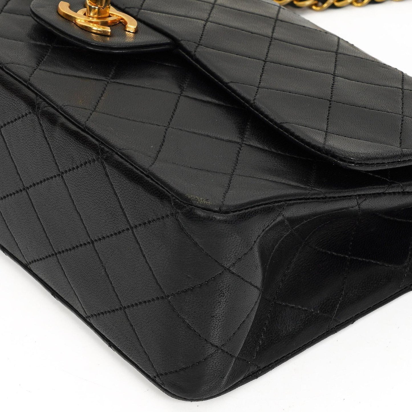 Chanel Medium Classic Black Quilted Lambskin Double Flap Bag With 24K Gold-Plated Hardware