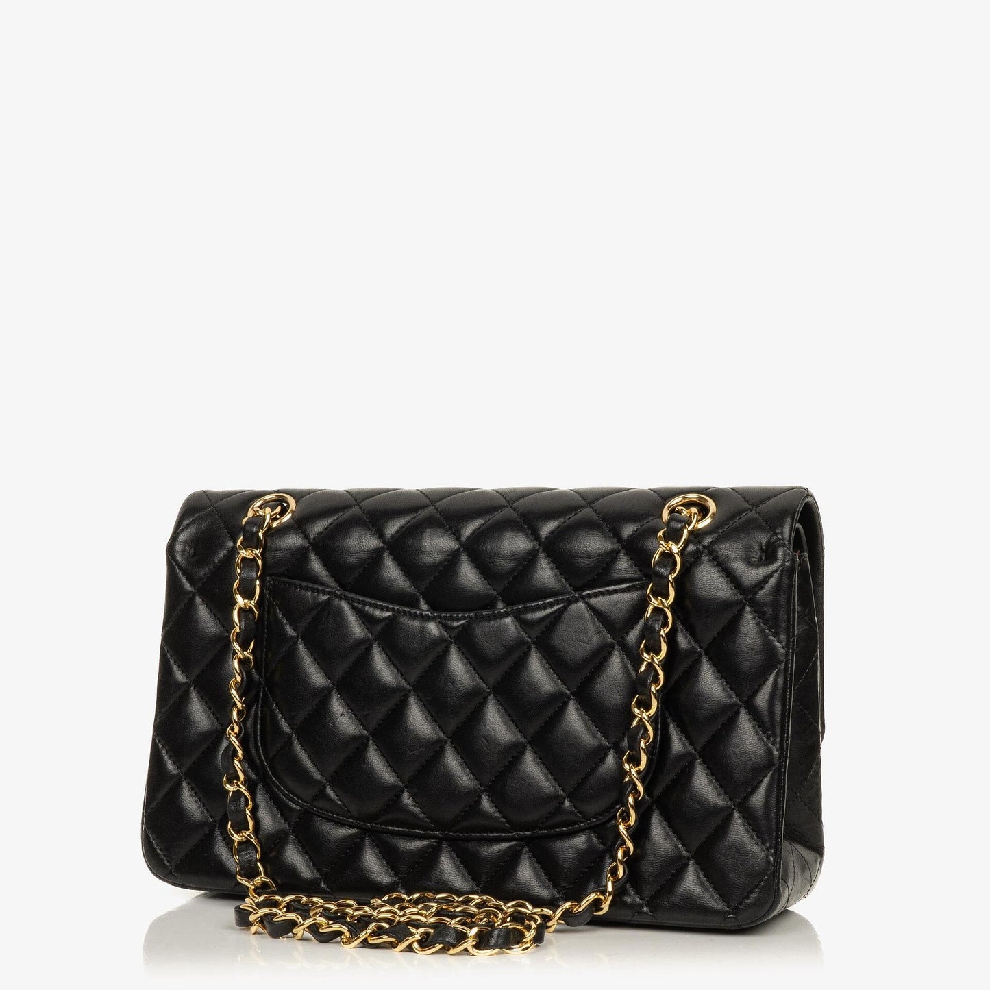 Chanel Medium Classic Black Quilted Lambskin Double Flap Bag With Gold-Tone Hardware