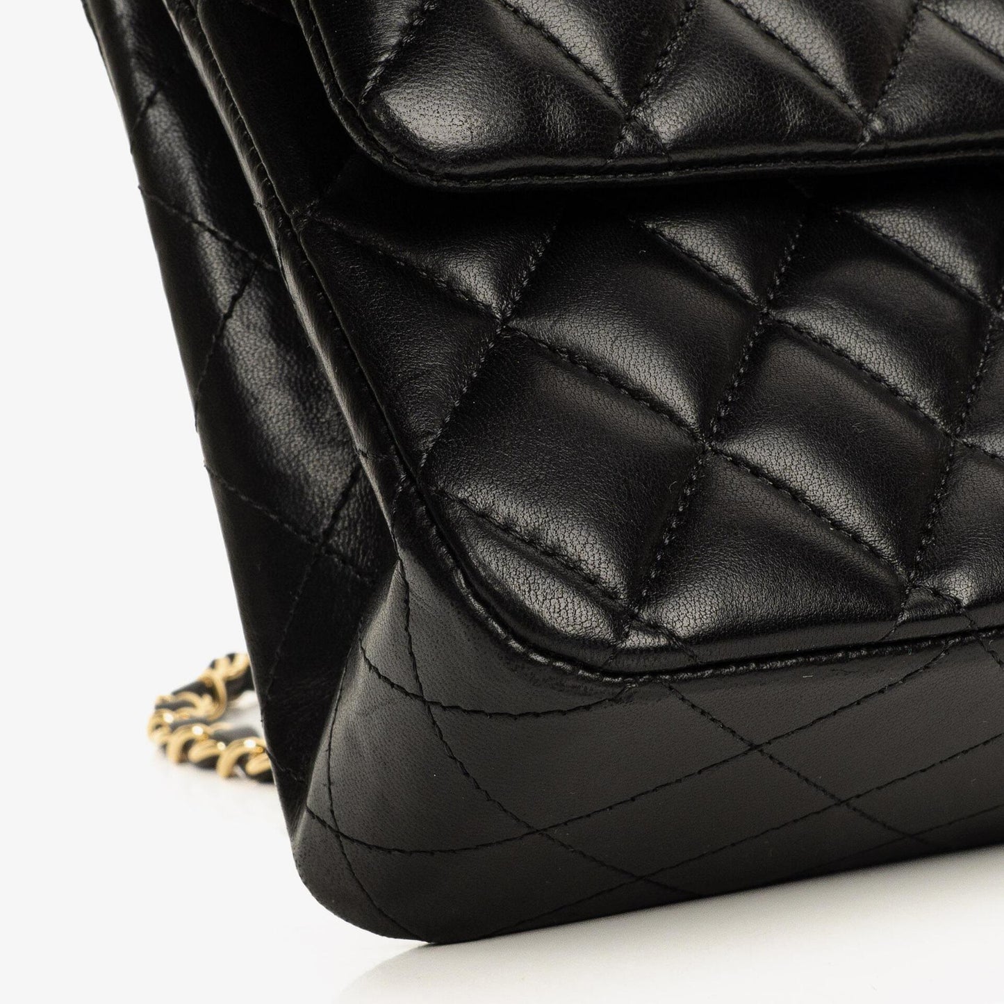 Chanel Medium Classic Black Quilted Lambskin Double Flap Bag With Gold-Tone Hardware