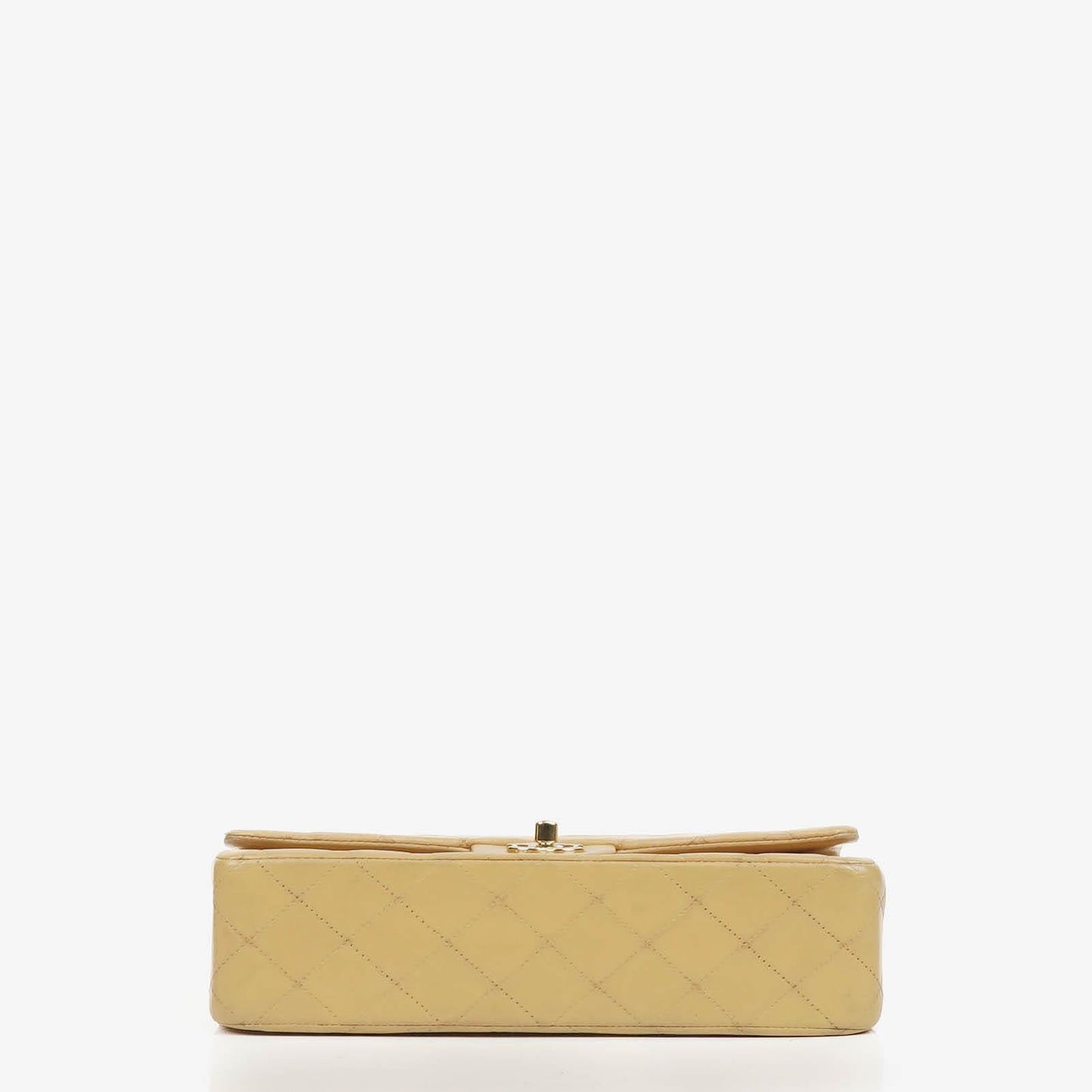 Chanel Medium Classic Double Flap Bag Beige Quilted Lambskin With 24K Gold-Plated Hardware