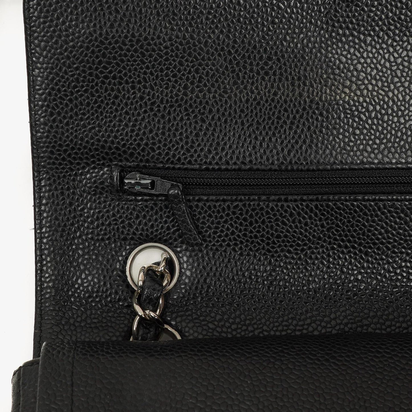Chanel Medium Classic Double Flap Bag Black Quilted Caviar Leather With Silver-Tone Hardware, 2010-2011